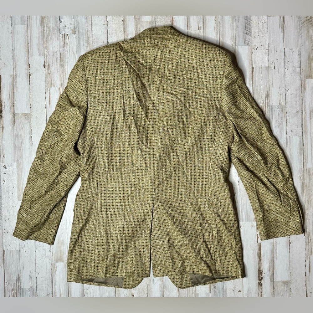Vintage Nordstrom Men's Silk Wool Light Brown Tweed Blazer 43L - Picture 6 of 11